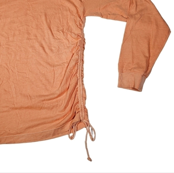 PINK Victoria's Secret Shirt Long Sleeve Drawstring Ruched Side Orange Small - Picture 8 of 13